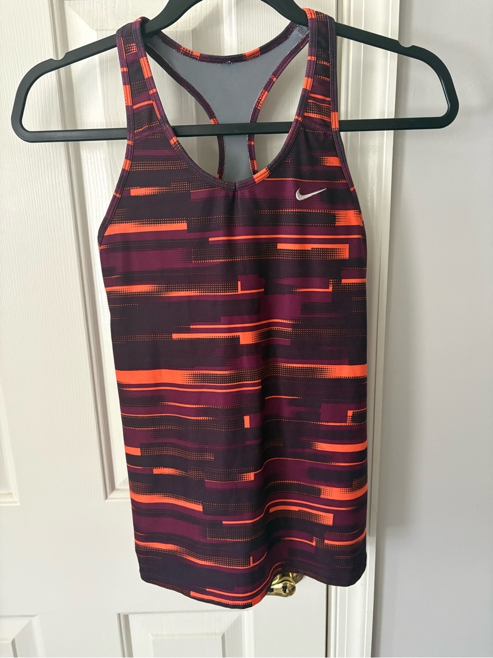 Nike Purple and Orange Striped Dri-FIT Racerback Tank